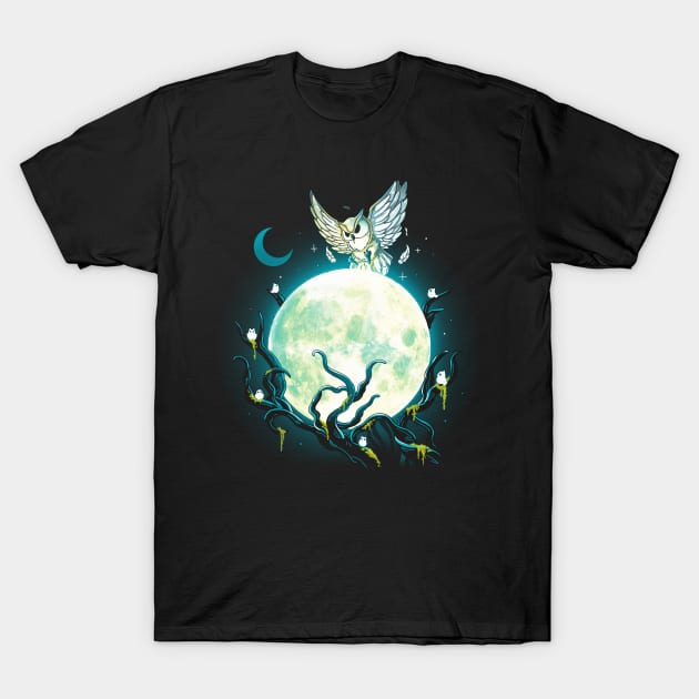 Owl Magic Moon T-Shirt by Vallina84